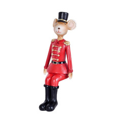 Imagem de BONECO NATALINO CAMUNDONGO DECOR COR VERMELHO EM RESINA 6X5X16,5 CM - GRILLO 57319 - Grillo Ltda