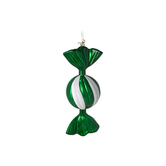 Imagem BOMBOM DECORATIVO DE PLÁSTICO COR VERDE COM BRANCO 28CM - GRILLO 56486
