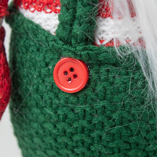 Imagem KRINGLE DECORATIVO DE PELÚCIA EM PÉ COR VERDE COM VERMELHO 60CM - CROMUS 