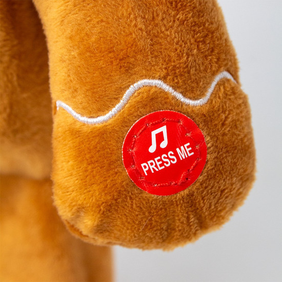 Imagem BONECO GINGER COM GORRO COM MOVIMENTOS E MUSICA NATALINA MOVIDO A PILHAS 32CM - TOK DA CASA