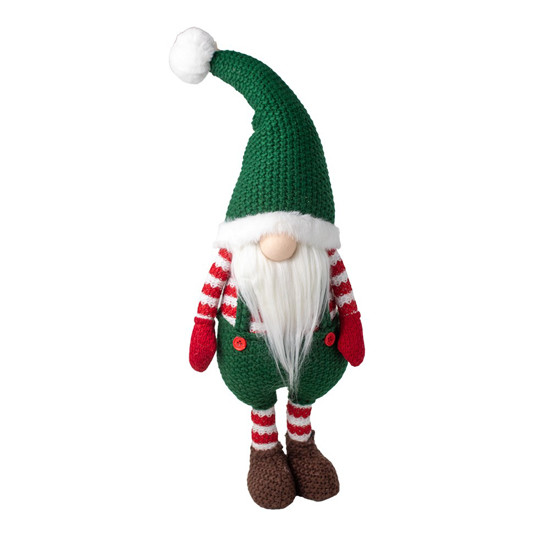 Imagem KRINGLE DECORATIVO DE PELÚCIA EM PÉ COR VERDE COM VERMELHO 60CM - CROMUS 
