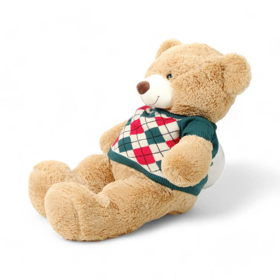Imagem URSO NATALINO DECORATIVO DE PELÚCIA 90X60X20 CM