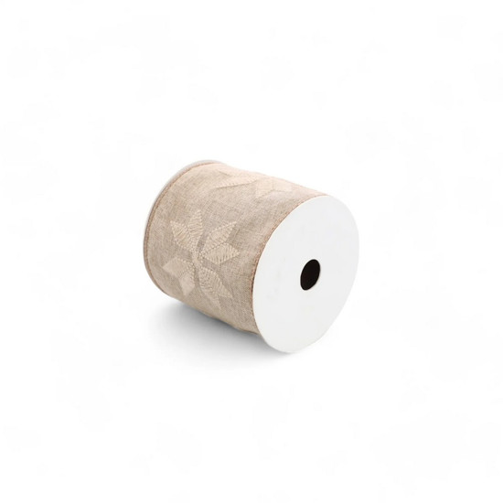 Imagem FITA NATALINA DECORATIVA BEGE 10X4,5 CM