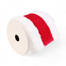 Imagem de FITA NATALINA DECORATIVA VERMELHA E BRANCA 10X4,57 CM - Cromus Embalagens Ind. E Com. Ltda