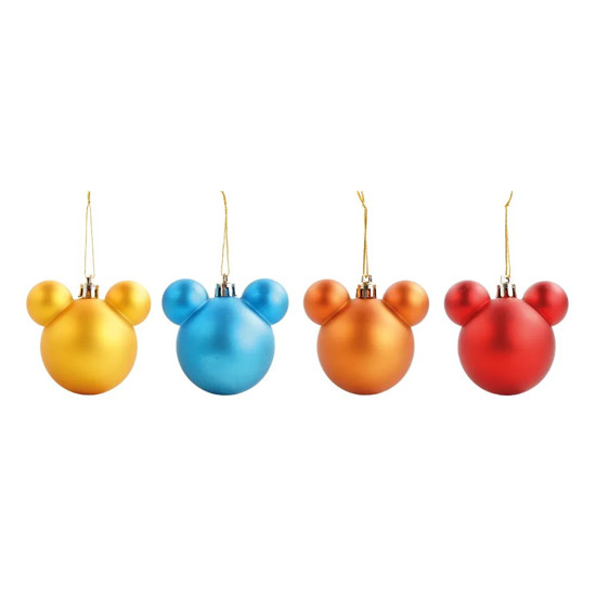 Imagem JOGO DE 4 BOLAS DECORATIVAS NATALINAS COLORIDAS EM PLÁSTICO 8CM