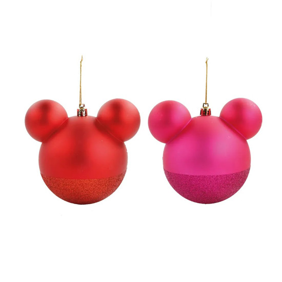 Imagem JOGO DE 2 BOLAS DECORATIVAS NATALINAS COLORIDAS EM PLÁSTICO 10CM