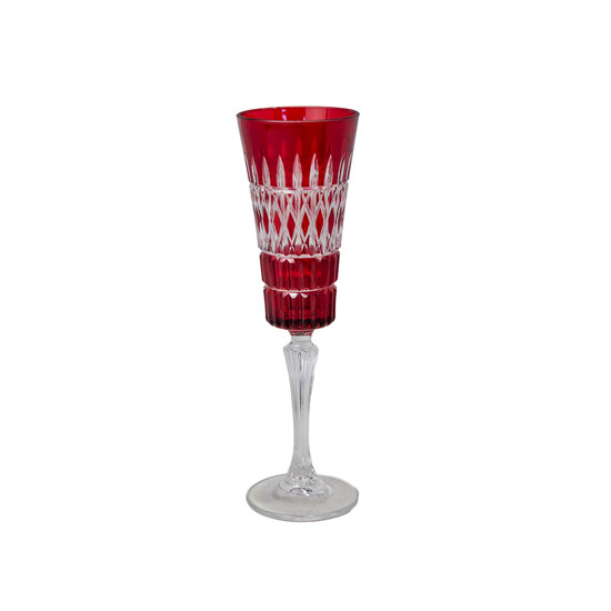 Imagem TAÇA PARA ESPUMANTE E CHAMPAGNE EM CRISTAL COR VERMELHO 7X7X23,5CM 