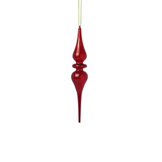 Imagem de ENFEITE NATALINO PARA PENDURAR DE VIDRO COR VERMELHO 24CM - GRILLO 58762 - Grillo Ltda