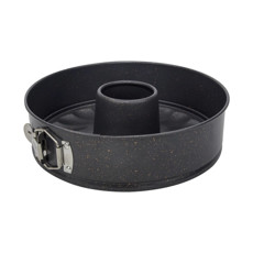 Imagem de FORMA REDONDA DUPLA COM FUNDO REMOVÍVEL EM METAL PRETO 8X24X24 CM - Mimo Importacao Exportacao Ltda
