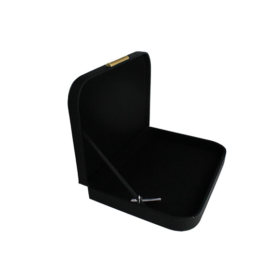 Imagem CAIXA DECORATIVA EM CORINO E MDF PRETO 6X33X25 CM