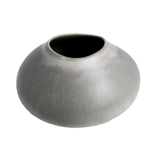 Imagem VASO DECORATIVO EM CERÂMICA CINZA 14X20X22 CM