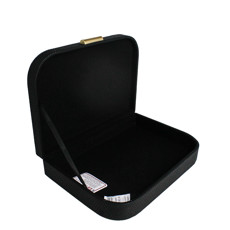 Imagem de CAIXA DECORATIVA EM CORINO E MDF PRETO 6X28X20 CM - Mabruk Importacao E Comercio Eireli