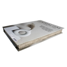 Imagem de LIVRO CAIXA DECORATIVO CINZA EM MADEIRA E COURINO 5X36X27 CM - Mabruk Importacao E Comercio Eireli