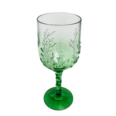 Imagem de TAÇA EM ACRÍLICO VERDE COM CORAL MARINHO EM ALTO RELEVO 470ML 23X9X9 CM - Inverno Verao Comercio De Modas E Decoracao Eireli