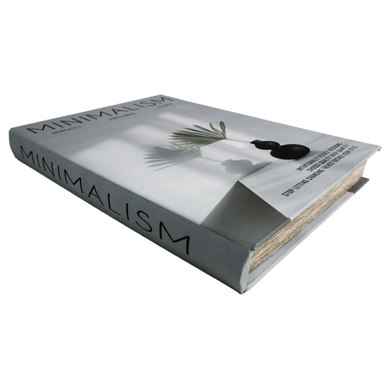Imagem LIVRO CAIXA CINZA EM COURINO DECORATIVO 5X36X27 CM