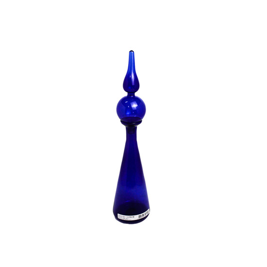 Imagem VASO DECORATIVO EM VIDRO AZAUL MARINHO 38X9 CM