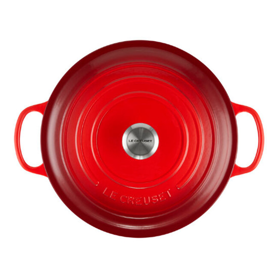 Imagem PANELA RISOTTO VERMELHA EM FERRO FUNDIDO COM TAMPA 6,4L 16X40X32 CM LE CREUSET