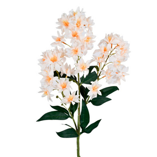 Imagem HASTE PERMANENTE DE ORQUÍDEA SILVESTRE CREME EM PLÁSTICO 81X27 CM - GRILLO