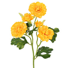 Imagem de HASTE PERMAMENTE DECORATIVA DE CAMÉLIA AMARELA EM PLÁSTICO MOLDÁVEL 50X10 CM - Grillo Ltda