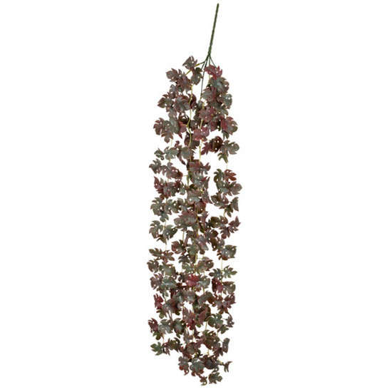 Imagem HASTE PERMANETE DE FOLHAS COSTELA MARROM DECORATIVA EM PLÁSTICO 80X14 CM