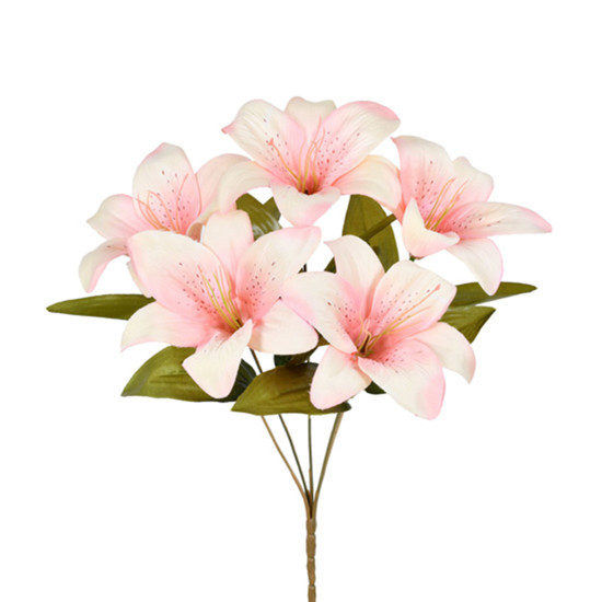 Imagem HASTE BUQUÊ PERMANENTE DECORATIVA DE LÍRIO TIGRE ROSA OUTONO EM PLÁSTICO 36X10 CM