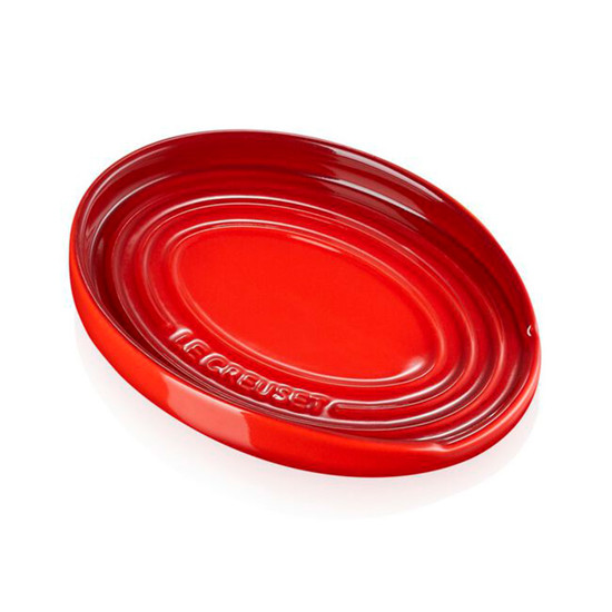 Imagem DESCANSO OVAL PARA COLHER EM CERÂMICA VERMELHA 2,3X16X11,85 CM - LE CREUSET