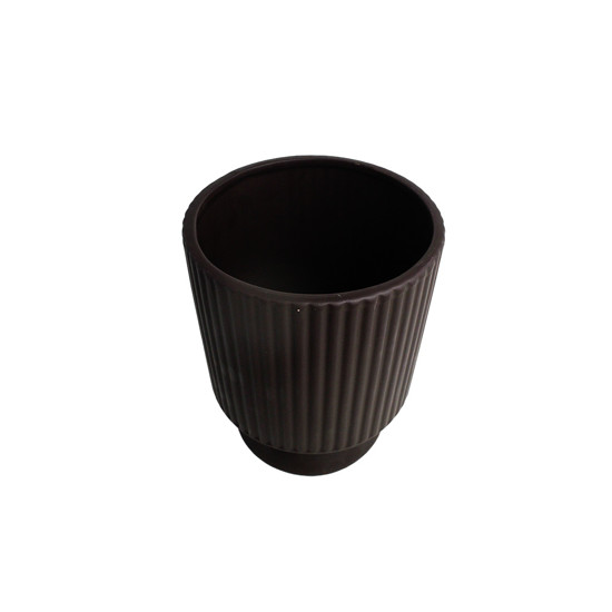 Imagem VASO DECORATIVO EM CERÂMICA MARROM COM PÉ 18X14 CM - GRILLO 59209