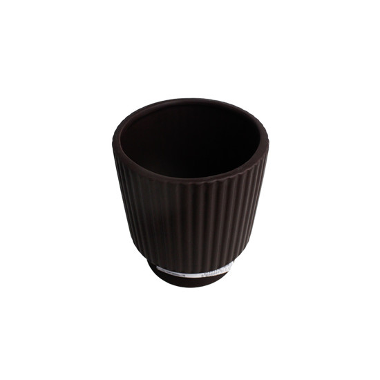Imagem VASO DECORATIVO EM CERÂMICA MARROM COM PÉ 15X12 CM - GRILLO 59210