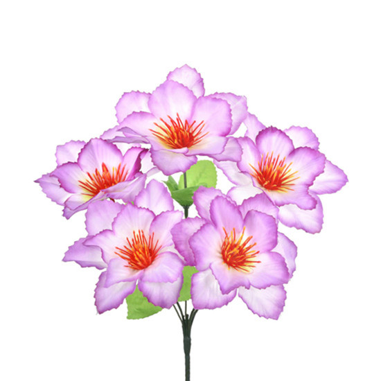 Imagem BUQUÊ DECORATIVO DE DÁLIA LAVANDA EM CETIM E PLÁSTICO MOLDÁVEL 33X26 CM - GRILLO