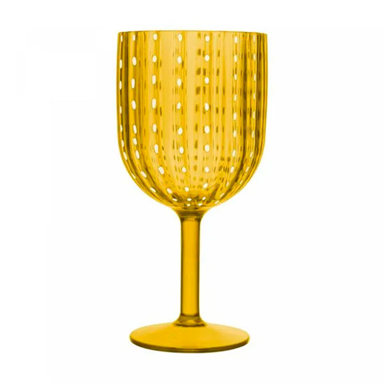 Imagem TAÇA DE ACRÍLICO ORQUÍDEA AMARELO AMBAR 350 ML 17X8 CM - WOLFF