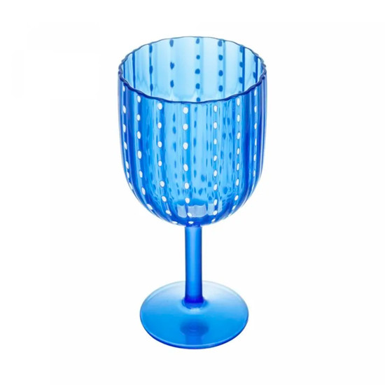 Imagem TAÇA DE ACRÍLICO ORQUÍDEA AZUL MARINHO 350 ML 17X8 CM - WOLFF