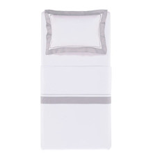 Imagem de JOGO DE CAMA SOLTEIRO FIESOLE BRANCO GELO EM ALGODÃO 260X180 CM - TRUSSARDI - Karsten S.A 