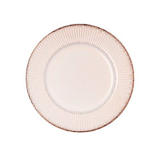 Imagem de PRATO RASO EM CERÂMICA BRANCA E BORDA MARROM LINEAR 27CM - Coliseu Presentes Ltda