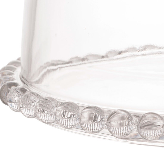 Imagem PRATO PARA BOLO DE CRISTAL COM PÉ E TAMPA PEARL 31X24 CM - WOLFF
