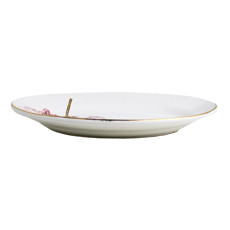 Imagem de TRAVESSA PEQUENA EM CERÂMICA COM FILETE DOURADO E ESTAMAPA YPÊ ROSA SCALLA CERÂMICA - Scalla Ceramica Artistica Ltda-Epp