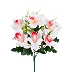 Imagem de BUQUÊ PERMANENTE DE CYMBIDIUM EM PLÁSTICO MOLDÁVEL NA COR CREME 40X17 CM - GRILLO - Grillo Ltda