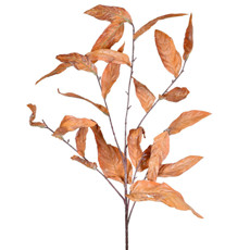 Imagem de HASTE DE FOLHAS PERMANENTES DE PROTEA EM PLÁSTICO MOLDÁVEL LARANJA 86X21 CM - Grillo Ltda