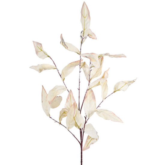 Imagem HASTE DE FOLHAS PERMANENTES DE PROTEA EM PLÁSTICO MOLDÁVEL BEGE 86X21 CM - GRILLO