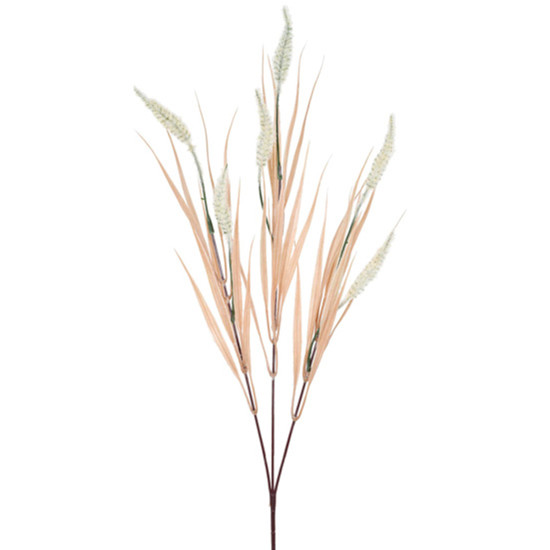 Imagem HASTE DE CATTAIL CREME DECORATIVA PERMANENTE EM PLÁSTICO 67X9 CM - GRILLO