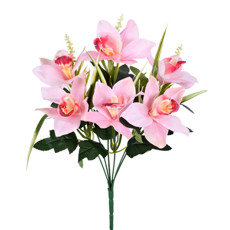 Imagem de BUQUÊ PERMANENTE DE CYMBIDIUM EM PLÁSTICO MOLDÁVEL NA COR ROSA 40X17 CM - GRILLO - Grillo Ltda