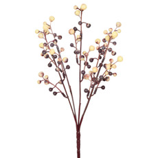 Imagem de HASTE PERMANENTE DE BERRIES EM PLÁSTICO MOLDÁVEL NA COR BEGE 31X10 CM - GRILLO - Grillo Ltda