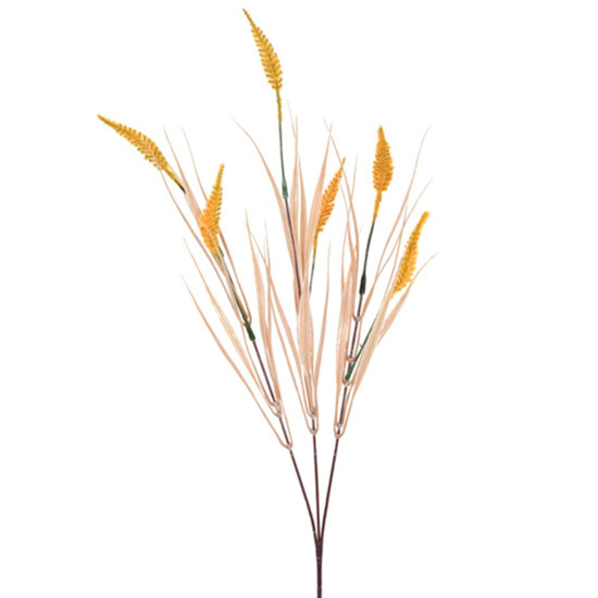 Imagem HASTE DE CATTAIL AMARELA DECORATIVA PERMANENTE EM PLÁSTICO 67X9 CM - GRILLO