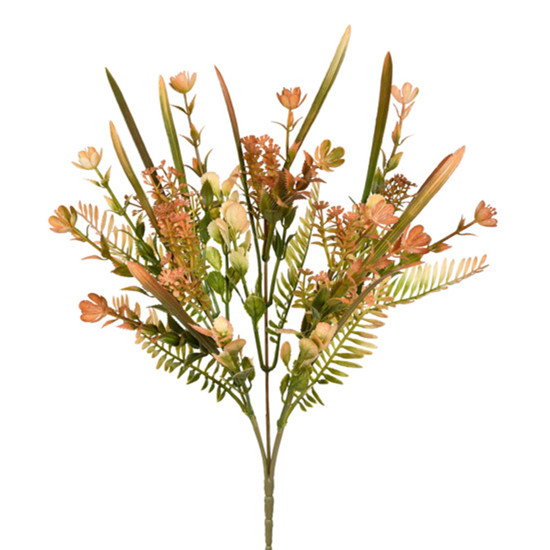Imagem BUQUÊ DECORATIVO DE FOLHAGEM PERMANENTE LARANJA EM PLÁSTICO 32X13 CM - GRILLO