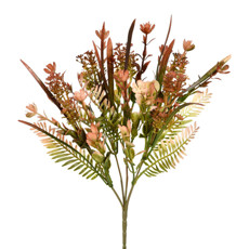 Imagem de BUQUÊ DECORATIVO DE FOLHAGEM PERMANENTE MARROM EM PLÁSTICO 32X13 CM - GRILLO - Grillo Ltda