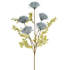 Imagem de HASTE DECORATIVA DE CRISÂNTEMO AZUL EM PLÁSTICO MOLDÁVEL 62X17 CM - GRILLO - Grillo Ltda