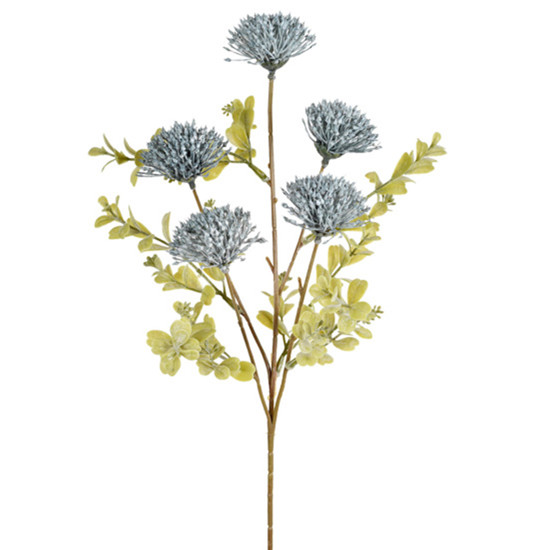 Imagem HASTE DECORATIVA DE CRISÂNTEMO AZUL EM PLÁSTICO MOLDÁVEL 62X17 CM - GRILLO