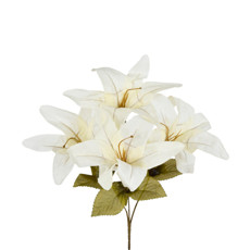 Imagem de BUQUÊ DECORATIVO PERMANENTE DE LÍRIO BEGE EM PLÁSTICO MOLDÁVEL 41X21 CM - GRILLO - Grillo Ltda