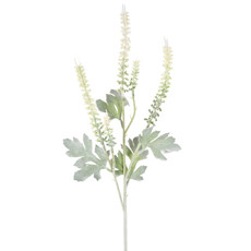 Imagem de HASTE DECORATIVA PERMANENTE DE LAVANDA FLOCADA CREME EM PLÁSTICO 75X18 CM - GRILLO - Grillo Ltda
