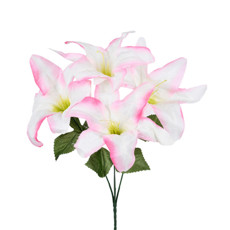 Imagem de BUQUÊ DECORATIVO PERMANENTE DE LÍRIO ROSA EM PLÁSTICO MOLDÁVEL 41X21 CM - GRILLO - Grillo Ltda