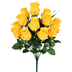 Imagem de BUQUÊ DECORATIVO PERMANENTE DE ROSAS AMARELAS EM PLÁSTICO MOLDÁVEL 50X30CM - GRILLO - Grillo Ltda